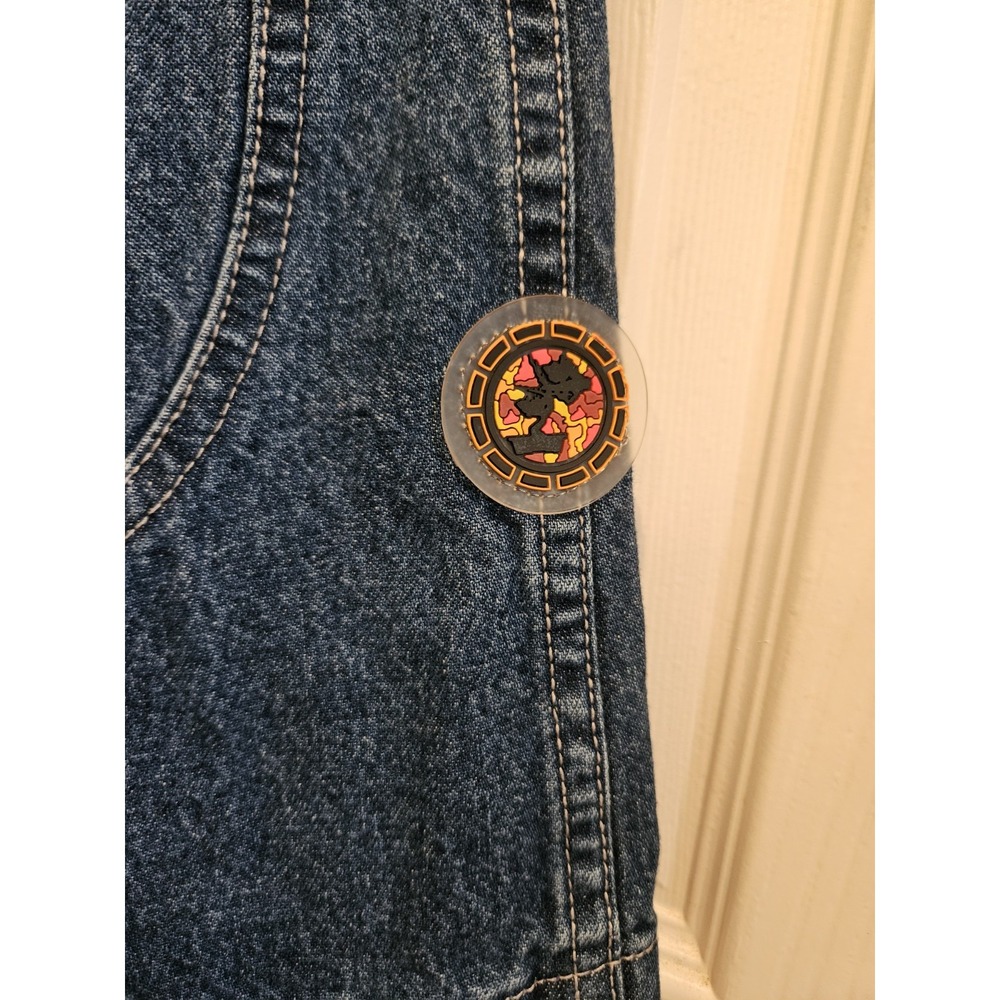 Vtg Junior's Kik Girl Skater Y2K Super Wide Leg Jeans Bonsai Mission (D3) - Picture 7 of 15